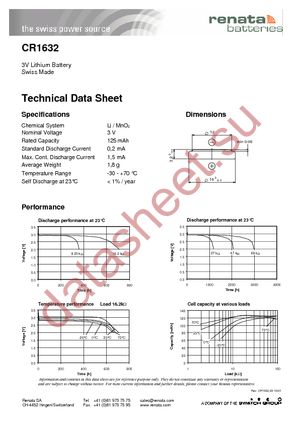 CR1632 TEAR STRIP datasheet  